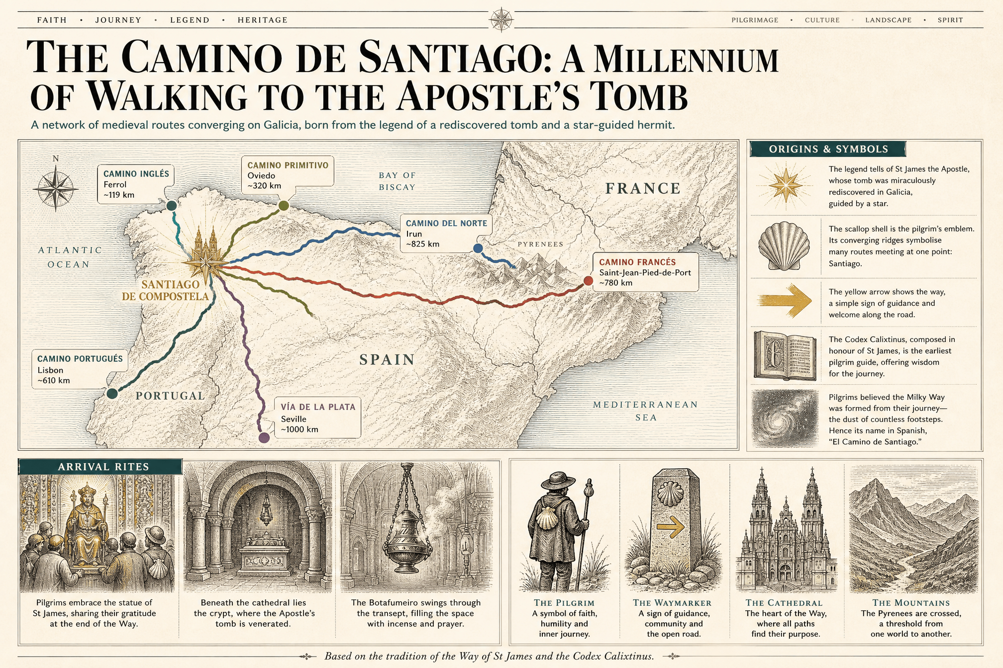 Camino de Santiago — pilgrimage illustration