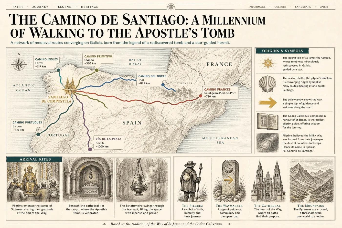 Camino de Santiago — pilgrimage illustration
