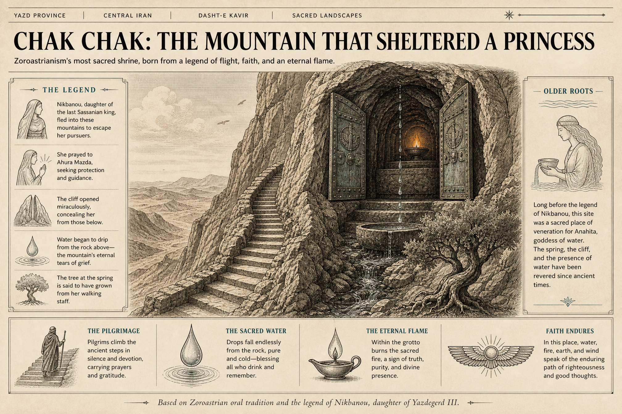 Chak Chak (Pir-e Sabz) — pilgrimage illustration